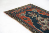 Vintage mini kilim rug in room decor setting, kilim, Turkish rug, vintage rug, portland, rug shop, bright colors, wild shaman, soft rug, bold color, Portland, Oregon, rug store, rug shop, local shop
