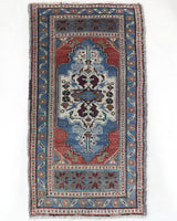 Vintage mini kilim rug in room decor setting, kilim, Turkish rug, vintage rug, portland, rug shop, bright colors, wild shaman, soft rug, bold color, Portland, Oregon, rug store, rug shop, local shop