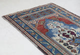 Vintage mini kilim rug in room decor setting, kilim, Turkish rug, vintage rug, portland, rug shop, bright colors, wild shaman, soft rug, bold color, Portland, Oregon, rug store, rug shop, local shop
