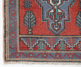 Vintage mini kilim rug in room decor setting, kilim, Turkish rug, vintage rug, portland, rug shop, bright colors, wild shaman, soft rug, bold color, Portland, Oregon, rug store, rug shop, local shop