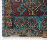 Vintage mini kilim rug in room decor setting, kilim, Turkish rug, vintage rug, portland, rug shop, bright colors, wild shaman, soft rug, bold color, Portland, Oregon, rug store, rug shop, local shop