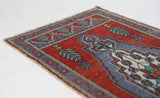 Vintage mini kilim rug in room decor setting, kilim, Turkish rug, vintage rug, portland, rug shop, bright colors, wild shaman, soft rug, bold color, Portland, Oregon, rug store, rug shop, local shop