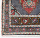 Vintage mini kilim rug in room decor setting, kilim, Turkish rug, vintage rug, portland, rug shop, bright colors, wild shaman, soft rug, bold color, Portland, Oregon, rug store, rug shop, local shop