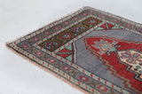 Vintage mini kilim rug in room decor setting, kilim, Turkish rug, vintage rug, portland, rug shop, bright colors, wild shaman, soft rug, bold color, Portland, Oregon, rug store, rug shop, local shop