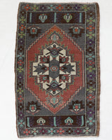 Vintage mini kilim rug in room decor setting, kilim, Turkish rug, vintage rug, portland, rug shop, bright colors, wild shaman, soft rug, bold color, Portland, Oregon, rug store, rug shop, local shop
