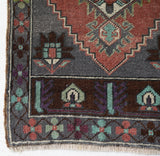 Vintage mini kilim rug in room decor setting, kilim, Turkish rug, vintage rug, portland, rug shop, bright colors, wild shaman, soft rug, bold color, Portland, Oregon, rug store, rug shop, local shop