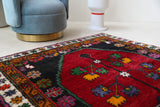 Vintage Turkish rug in a living room setting, pile rug, Turkish rug, vintage rug, portland, rug shop, bright colors, wild shaman, soft rug, bold color, Portland, Oregon, rug store, rug shop, local shop, shag rug, shaggy, plush,tulu rugs