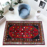 Vintage Turkish rug in a living room setting, pile rug, Turkish rug, vintage rug, portland, rug shop, bright colors, wild shaman, soft rug, bold color, Portland, Oregon, rug store, rug shop, local shop, shag rug, shaggy, plush,tulu rugs