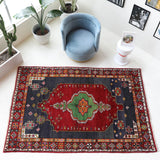 Vintage Turkish rug in a living room setting, pile rug, Turkish rug, vintage rug, portland, rug shop, bright colors, wild shaman, soft rug, bold color, Portland, Oregon, rug store, rug shop, local shop, shag rug, shaggy, plush,tulu rugs