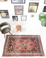 Vintage Turkish rug in living room setting, old rug, antique rug, pastel colors, faded colors, Turkish rug, vintage rug, soft rug, Portland, Oregon, rug store, rug shop, local shop
