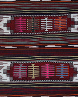 Vintage kilim rug in living room setting, bright colors, wild shaman, soft rug, bold color, Portland, Oregon, rug store, rug shop, local shop, vintage rug, modern kilim, warm colors