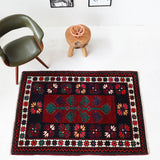 Vintage Turkish rug in a living room setting, pile rug, Turkish rug, vintage rug, portland, rug shop, bright colors, wild shaman, soft rug, bold color, Portland, Oregon, rug store, rug shop, local shop