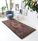 Vintage Turkish rug in a living room setting, pile rug, Turkish rug, vintage rug, portland, rug shop, bright colors, wild shaman, soft rug, bold color, Portland, Oregon, rug store, rug shop, local shop, antique rug