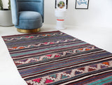 Vintage Aegean Cicim Kilim Rug 4'5"x7'9"