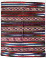 Vintage kilim rug in living room setting, bright colors, wild shaman, soft rug, bold color, Portland, Oregon, rug store, rug shop, local shop, vintage rug, modern kilim, warm colors