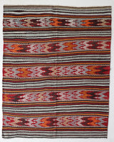 Vintage kilim rug in living room setting, bright colors, wild shaman, soft rug, bold color, Portland, Oregon, rug store, rug shop, local shop, vintage rug, modern kilim, warm colors