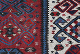 Vintage Turkish runner rug in a living room setting, pile rug, Turkish rug, vintage rug, portland, rug shop, bright colors, wild shaman, soft rug, bold color, Portland, Oregon, rug store, rug shop, local shop, antique rug