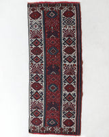 Vintage Turkish runner rug in a living room setting, pile rug, Turkish rug, vintage rug, portland, rug shop, bright colors, wild shaman, soft rug, bold color, Portland, Oregon, rug store, rug shop, local shop, antique rug