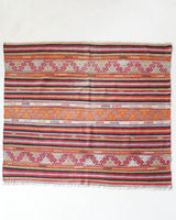 Vintage kilim rug in room decor setting, old rug, antique rug, pastel colors, faded colors, Turkish rug, vintage rug, soft rug, Portland, Oregon, rug store, rug shop, local shop, bold colors, bright colors, faded colors