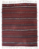 Vintage kilim rug in room decor setting, old rug, antique rug, pastel colors, faded colors, Turkish rug, vintage rug, soft rug, Portland, Oregon, rug store, rug shop, local shop, bold colors, bright colors, faded colors