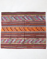 Vintage kilim rug in living room setting, bright colors, wild shaman, soft rug, bold color, Portland, Oregon, rug store, rug shop, local shop, vintage rug, modern kilim, warm colors