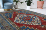 Vintage Turkish rug in a living room setting, Area rug in a living room setting, pile rug, Turkish rug, custom rug, modern rug, portland, rug shop, bright colors, wild shaman, soft rug, bold color, Portland, Oregon, rug store, rug shop, local shop