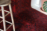 Antique Turkmen rug in a living room setting, pile rug, Turkish rug, vintage rug, portland, rug shop, bright colors, wild shaman, soft rug, bold color, Portland, Oregon, rug store, rug shop, local shop, antique rug