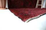 Antique Turkmen rug in a living room setting, pile rug, Turkish rug, vintage rug, portland, rug shop, bright colors, wild shaman, soft rug, bold color, Portland, Oregon, rug store, rug shop, local shop, antique rug