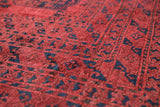 Antique Turkmen rug in a living room setting, pile rug, Turkish rug, vintage rug, portland, rug shop, bright colors, wild shaman, soft rug, bold color, Portland, Oregon, rug store, rug shop, local shop, antique rug