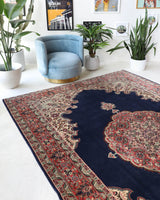 Vintage Turkish rug in a living room setting, pile rug, Turkish rug, vintage rug, portland, rug shop, bright colors, wild shaman, soft rug, bold color, Portland, Oregon, rug store, rug shop, local shop, antique rug