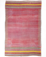 Vintage kilim rug in living room setting, old rug, antique rug, pastel colors, faded colors, Turkish rug, vintage rug, soft rug, Portland, Oregon, rug store, rug shop, local shop, earthy tones, earthy colors, warm colors