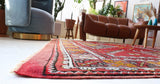 Vintage Turkish rug in a living room setting, pile rug, Turkish rug, vintage rug, portland, rug shop, bright colors, wild shaman, soft rug, bold color, Portland, Oregon, rug store, rug shop, local shop, antique rug