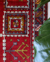 Vintage Turkish rug in a living room setting, pile rug, Turkish rug, vintage rug, portland, rug shop, bright colors, wild shaman, soft rug, bold color, Portland, Oregon, rug store, rug shop, local shop, antique rug