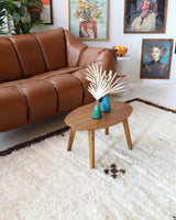 Vintage Turkish rug in a living room setting, pile rug, Turkish rug, vintage rug, portland, rug shop, bright colors, wild shaman, soft rug, bold color, Portland, Oregon, rug store, rug shop, local shop, shag rug, shaggy, plush,tulu rugs