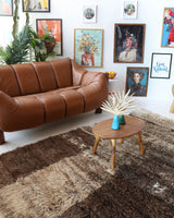 Vintage Turkish rug in a living room setting, pile rug, Turkish rug, vintage rug, portland, rug shop, bright colors, wild shaman, soft rug, bold color, Portland, Oregon, rug store, rug shop, local shop, shag rug, shaggy, plush,tulu rugs