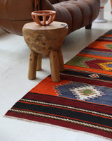 Vintage kilim rug in living room setting, bright colors, wild shaman, soft rug, bold color, Portland, Oregon, rug store, rug shop, local shop, vintage rug, modern kilim, warm colorsVintage kilim rug in living room setting, bright colors, wild shaman, soft rug, bold color, Portland, Oregon, rug store, rug shop, local shop, vintage rug, modern kilim, warm colors