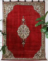 Vintage Turkish rug in a living room setting, pile rug, Turkish rug, vintage rug, portland, rug shop, bright colors, wild shaman, soft rug, bold color, Portland, Oregon, rug store, rug shop, local shop, antique rug