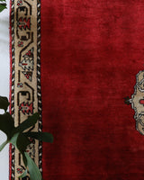 Vintage Turkish rug in a living room setting, pile rug, Turkish rug, vintage rug, portland, rug shop, bright colors, wild shaman, soft rug, bold color, Portland, Oregon, rug store, rug shop, local shop, antique rug