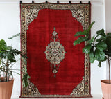 Vintage Turkish rug in a living room setting, pile rug, Turkish rug, vintage rug, portland, rug shop, bright colors, wild shaman, soft rug, bold color, Portland, Oregon, rug store, rug shop, local shop, antique rug