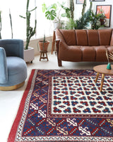 Vintage Turkish rug in a living room setting, pile rug, Turkish rug, vintage rug, portland, rug shop, bright colors, wild shaman, soft rug, bold color, Portland, Oregon, rug store, rug shop, local shop, antique rug