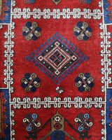 Vintage Turkish rug in a living room setting, pile rug, Turkish rug, vintage rug, portland, rug shop, bright colors, wild shaman, soft rug, bold color, Portland, Oregon, rug store, rug shop, local shop, antique rug