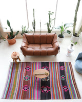 Vintage Afyon Kilim Rug 4'11"x8'10"