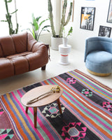 Vintage Afyon Kilim Rug 4'11"x8'10"