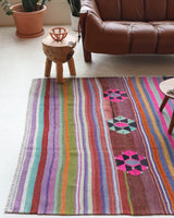 Vintage Afyon Kilim Rug 4'11"x8'10"