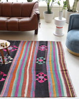 Vintage Afyon Kilim Rug 4'11"x8'10"