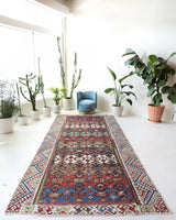 Vintage kilim rug in living room setting, bright colors, wild shaman, soft rug, bold color, Portland, Oregon, rug store, rug shop, local shop, vintage rug, modern kilim, warm colors, antique kilim rug