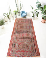 Vintage kilim rug in living room setting, old rug, antique rug, pastel colors, faded colors, Turkish rug, vintage rug, soft rug, Portland, Oregon, rug store, rug shop, local shop, earthy tones, earthy colors, warm colors