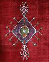 Vintage Turkish rug in a living room setting, pile rug, Turkish rug, vintage rug, portland, rug shop, bright colors, wild shaman, soft rug, bold color, Portland, Oregon, rug store, rug shop, local shop, antique rug