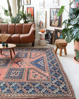 Vintage Turkish rug in living room setting, old rug, antique rug, pastel colors, faded colors, Turkish rug, vintage rug, soft rug, Portland, Oregon, rug store, rug shop, local shop