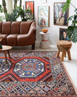 Vintage Turkish rug in living room setting, old rug, antique rug, pastel colors, faded colors, Turkish rug, vintage rug, soft rug, Portland, Oregon, rug store, rug shop, local shop